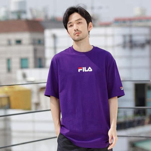 Fila Artist Graphic S/S Men's T-Shirts - Purple,NZ 816-50217